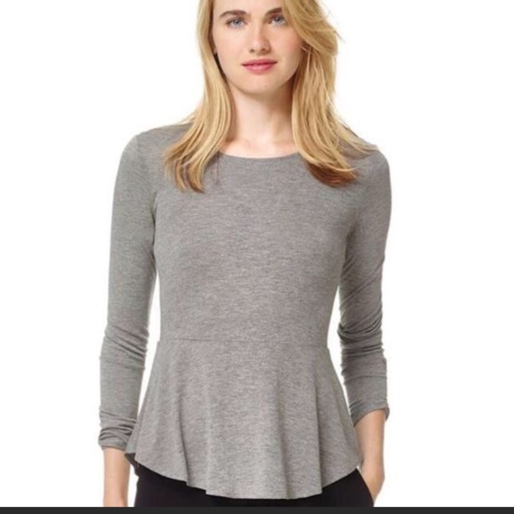 Wilfred black long sleeve peplum top